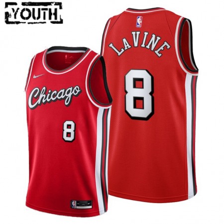 Maglia NBA Chicago Bulls Zach LaVine 8 Nike 2021-22 City Edition Throwback Swingman - Bambino